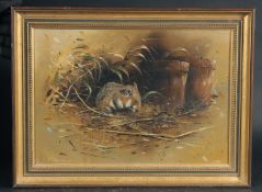 Chris Howells (20th Century) A dormouse, oil on canvas, signed and dated 1981 and verso, 10