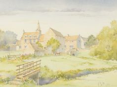 Ken. W. Burton (Late 20th Century), A view of Kings Cliffe, Northamptonshire, watercolour, signed,