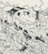 Tim Marwood (1954-2008) British, 'Thomas Express Special' No 33, 'Fathers Flock' 1, pen drawing,