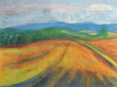 Jeff Hoare (1923-2019) British, 'Hills of Provence', pastel, titled verso, 18