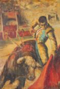 20th Century Continental, A matador, oil on board, indistinctly signed and inscribed, 35.25