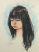 Sonia Lenoir (20th Century), a head study of a female, pastel, signed, 22.5