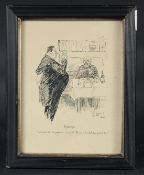L. Bailey, a print, 'Reassuring', a man seated at a table with a butler standing by, inscribed and