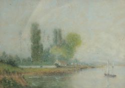 S.J. Dutton (19th /20th Century) Three landscapes, 'A river scene, 6.75