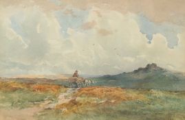 Edward Charles Pascoe Holman (1882-1955) British, 'Widecombe' Dartmoor, a horse and cart being