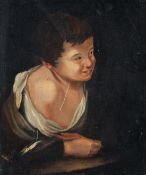 Portrait of a young figure, oil on panel, 11.5