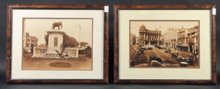A pair of 20th Century prints of Singapore scenes, each 9
