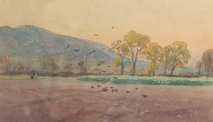 A.R. Collis, 'Spring evening, Malvern', watercolour, 4