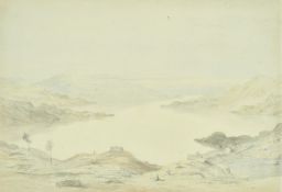Follower of William Callow, An extensive Lake District view, pencil with body colour highlights on