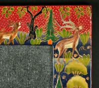 A 20th Century frame hand painted with animals, rebate 4