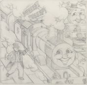 Tim Marwood (1954-2008) British, 'Thomas' No 39, 'Ding-Dong Cranky', pencil drawing, framed,