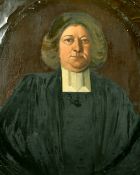 A portrait of a gentleman, oil on canvas, inscribed on label verso 'The Rev'd Nathanial