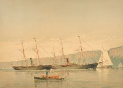 After Fred S. Cozzens, 'Under the Palisades', a coloured print, 14