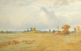 Thomas Pyne (1843-1935) British, 'A Hayfield in Constable's Country', watercolour, signed and
