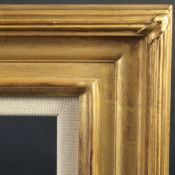 A Modern moulded frame with a canvas slip, rebate size 20