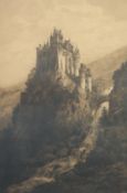 Axel Herman Haig (1835-1921), a Continental castle, etching, signed in pencil, 21