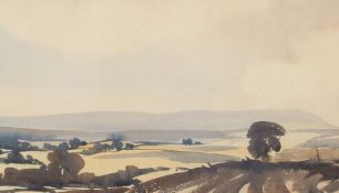 John Pillow (20th Century) 'The Downs' and 'On the Coast', watercolours, both signed and inscribed