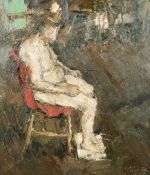 Trevor Jeavons (20th Century) Head of young woman, oil on board, 24