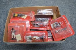 A collection of ten Del Prado soldiers, in perspex case.