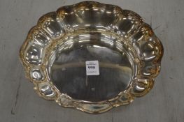 A good modern silver lobed dish.