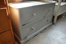 A painted two drawer chest.