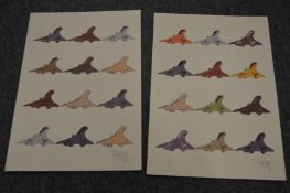 A pair of Concorde New York/Paris menus.