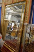 A good large Regency design gilt framed rectangular mirror 7' 6