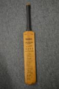 A Len Hutton autograph miniature cricket bat with facsimile signatures for the MCC team 1948-49.