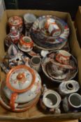 A collection of Japanese Imari and Kutani china.