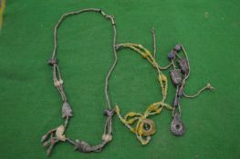 A decorative bead necklace.