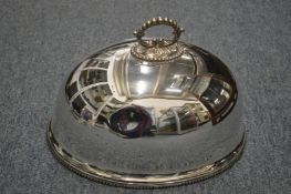 A plated meat dome.