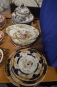 A quantity of Masons, Spode and similar ironstone dinnerware.