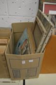 Box of assorted paintings and prints etc.