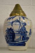 A good large Dutch delft tobacco jar and cover.