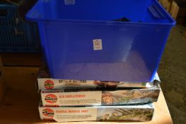Die cast toys and Airfix sets.