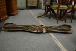 A 19th century steel serpentine fronted fender, 5' long x 1' deep.