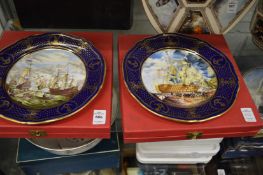 Two boxed Spode maritime plates.