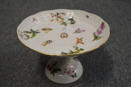 A good Herend porcelain comport decorated with fruit and flowers.