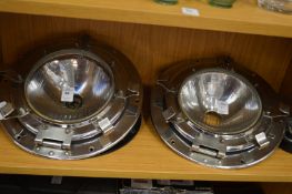 Two chrome framed lamps.