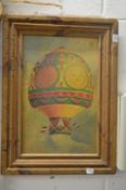 Colour print depicting a hot air balloon.