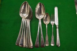 A quantity of silver flatware.