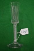 An 18th century ale glass with air twist stem.