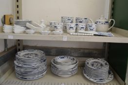 A comprehensive Oriental blue and white dinner service.