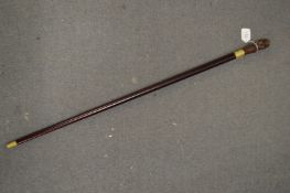 A walking stick, the handle modelled as a phrenology head.