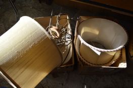 Lamp parts and shades.