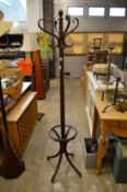 A bentwood coat stand.