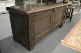 An 18th century oak coffer.