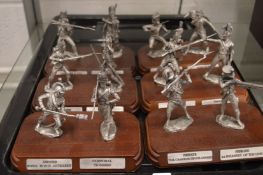A set of six pairs of lead soldiers, on wooden bases, 1st Life Guards Infantry, etc.