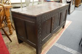 A 18th century oak coffer.