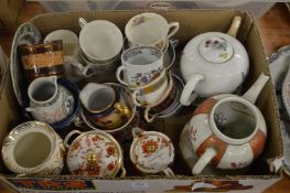 Meissen teapot (af) and other decorative china.
